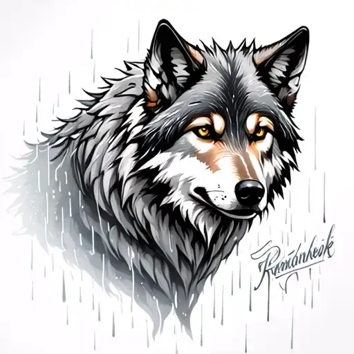 Wolf And Lvyonok In The Rain