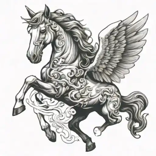 Horse Angel Water Intertwined