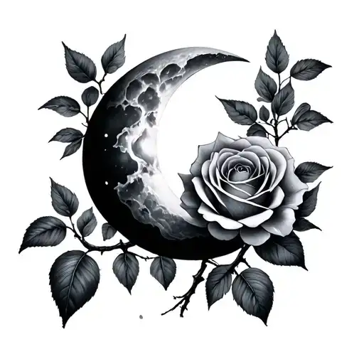 Medium Rose Tree And Half Moon