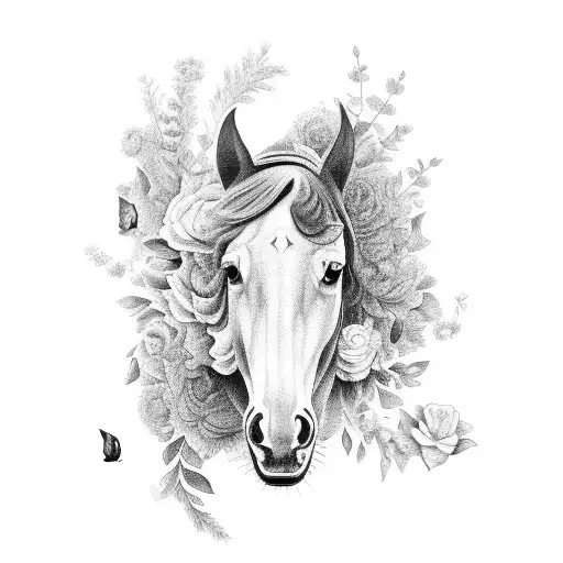 Standardbred Trotting With Floral