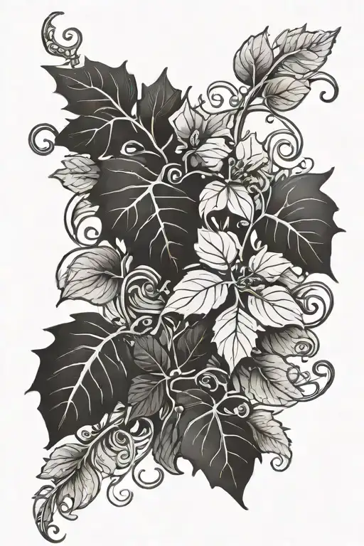 Vine With Thores And Leaves Intertwined