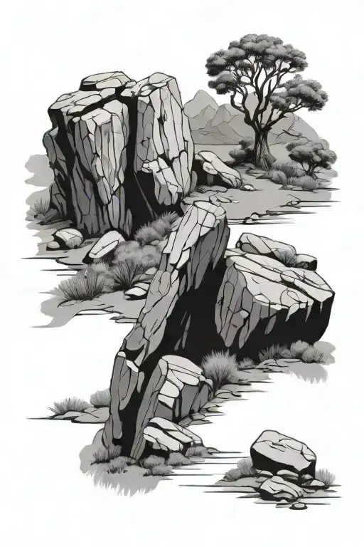 Cederberg Boulders In Border Realism Blackwork