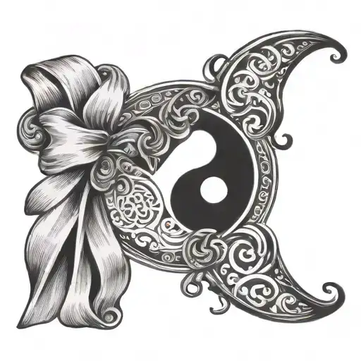 Bow Tie Ying Yang Symbol