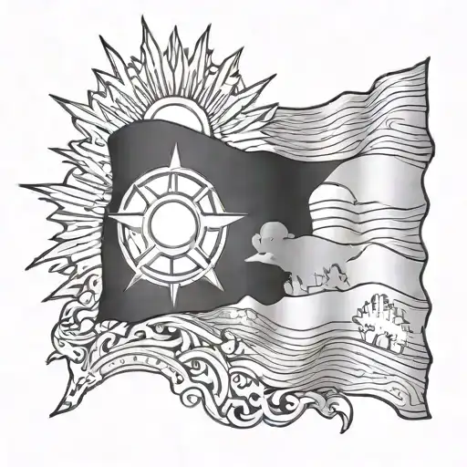 Colorado Flag With Arizona Flag Sun Setting