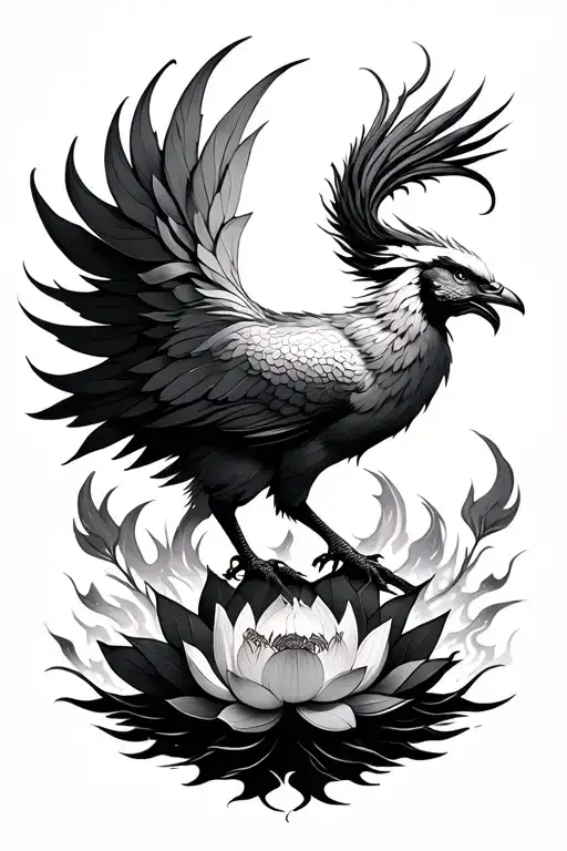 Lotus Phoenix Rising From The Ashes