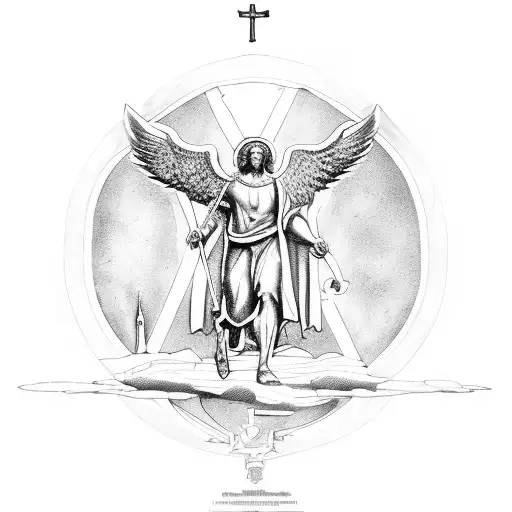 St Micheal With A Church Background