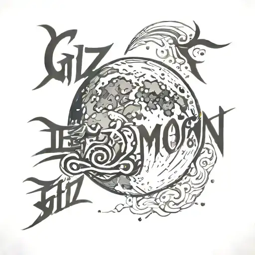 A Full Moon With The Writing Giz X Konah At The Bottom