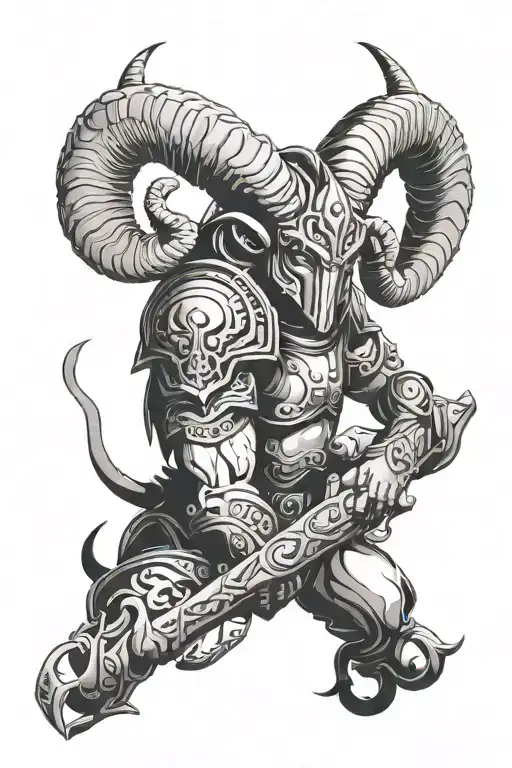 Zodiac Sign Aries Evil Modern Armor