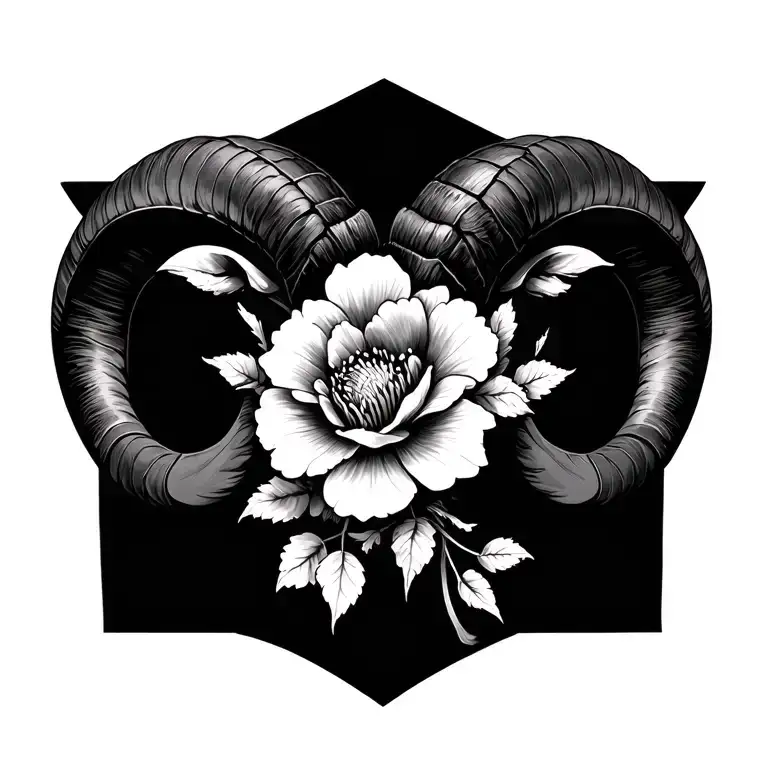 Tattoo Aries Flowers