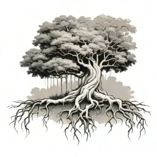 Bodhi Tree With Roots