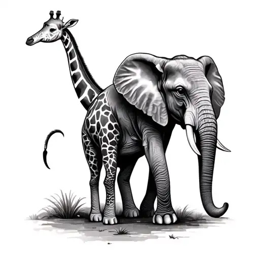 Elephant And Giraffe