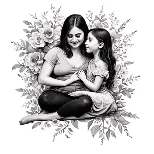 Mother Daughter Sitting