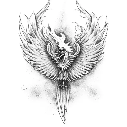 A Phoenix Made Up Of Different Types Of Flowers