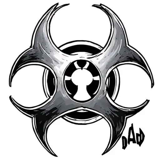 Biohazard Symbol With Bear Paw And Dad