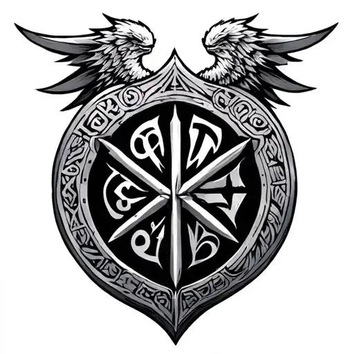 Nordic Valkyrie Warrior Runes Shield