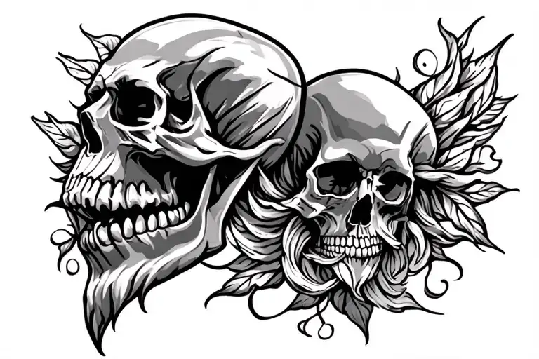 Ace Back Tattoo White Beard Skull