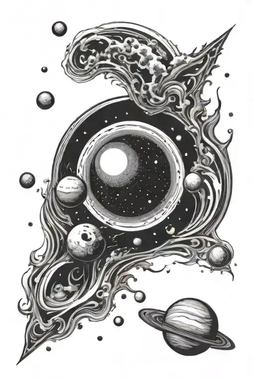 Black Hole With Planets