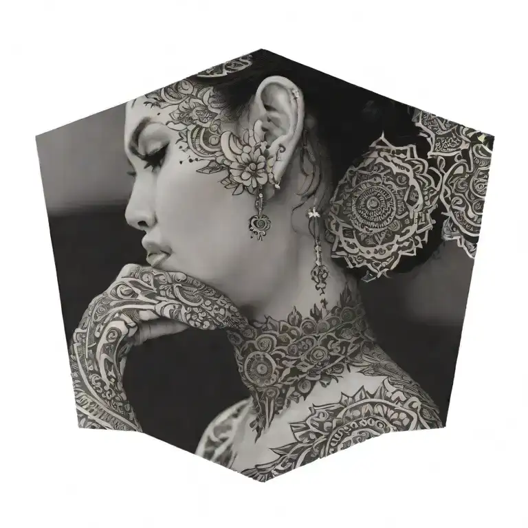 Mandala On Neck Tattoo Design Incorporating