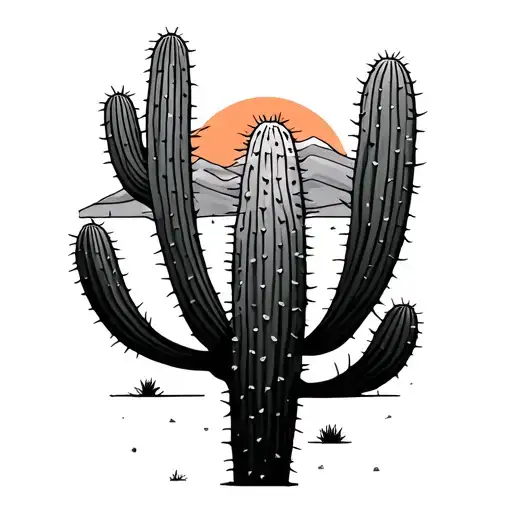 Cactus With Az Sunset Sky