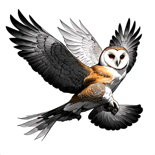 Flying Barn Owl