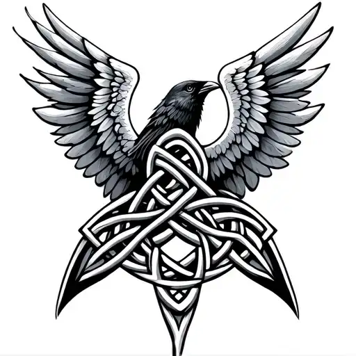 Celtic Knot With Crow Wings