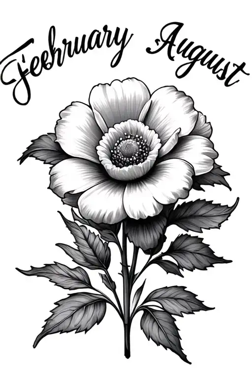 February April July August Birth Flower Tattoo Design