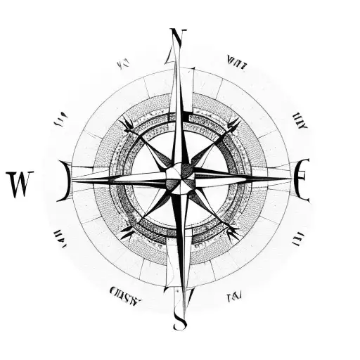 Compass With Peonioes Around It