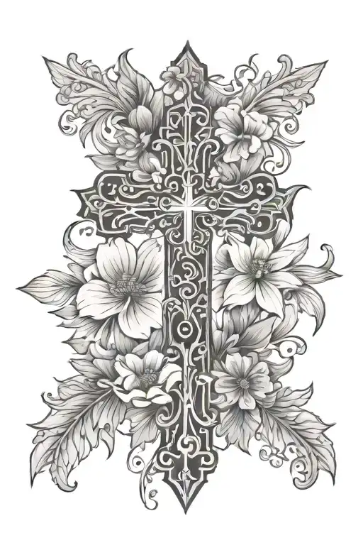 Cross And Floral