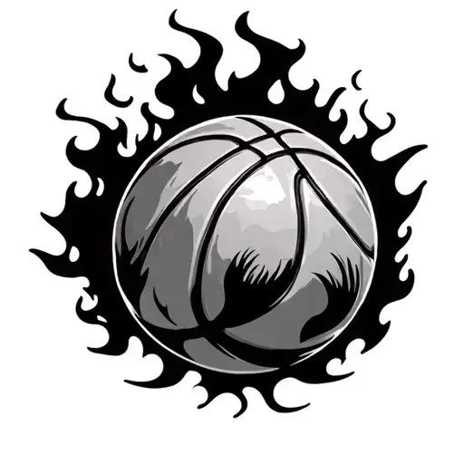 Basketball With Fire Together Ball Is Life