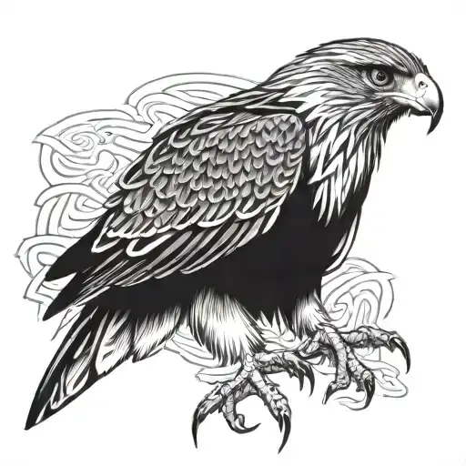 Hawk Outline Tattoo No Shading