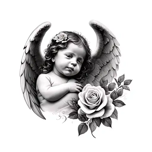 Angel Baby & Roses
