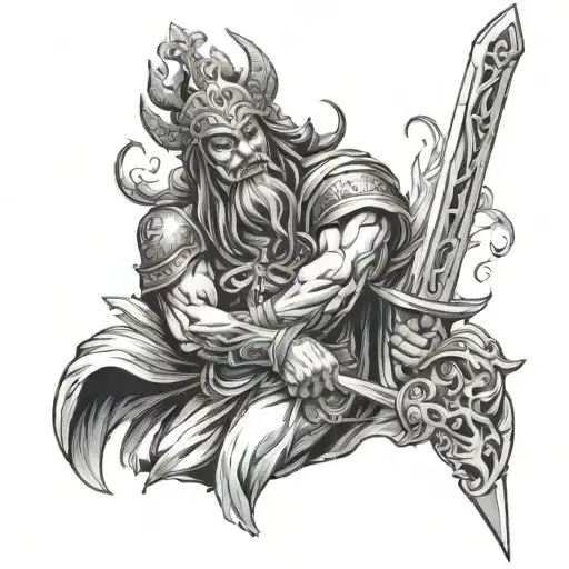 Beliar God Of Darkness With Sword Of Execution