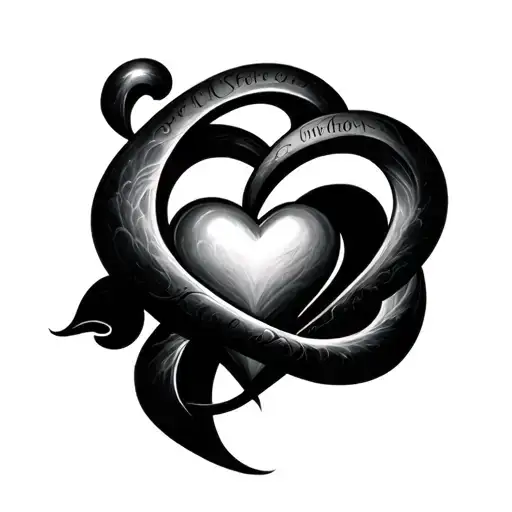 Infinite Symbol With Heart And Names Intertwined