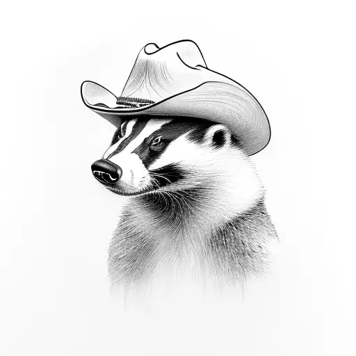 Badger With Cowboy Hat