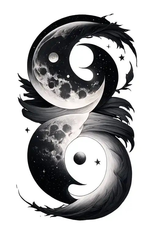 Mercury And Moon Symbol Intertwined