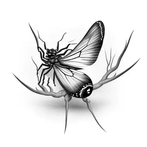 Dark Butterfly With Spider Legs