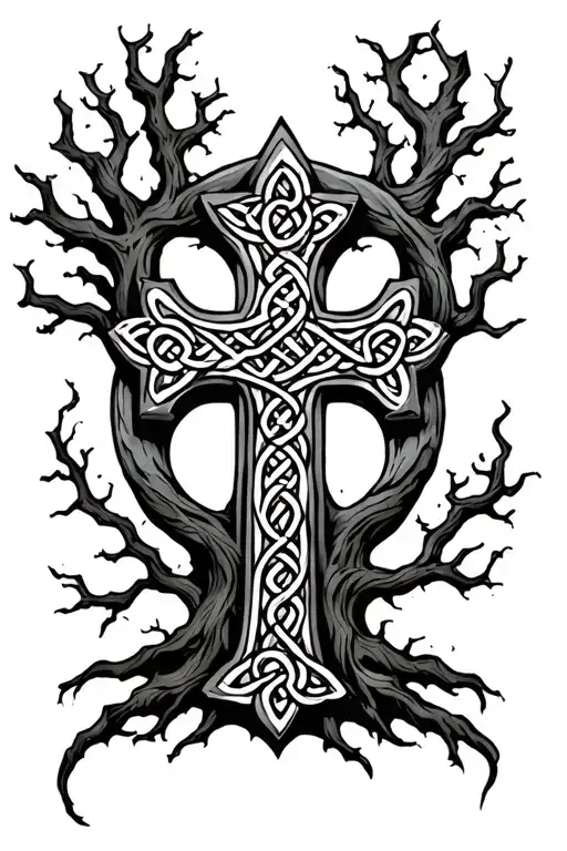 Celtic Cross With Tree