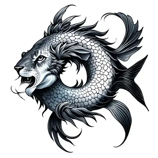 Pisces And Leo Sign Intertwined