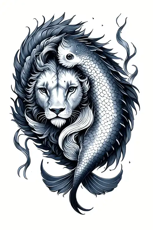 Pisces And Leo Sign Intertwined