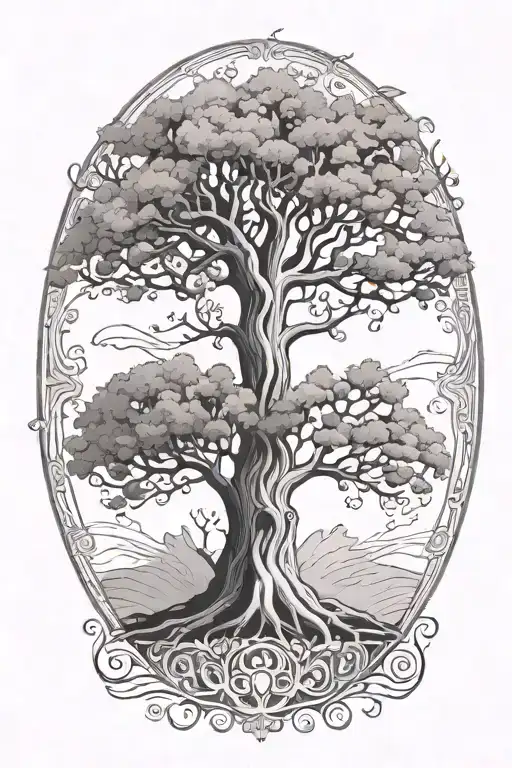 Tree Of Life With The Trunk In The Shape Of A Woman's Body