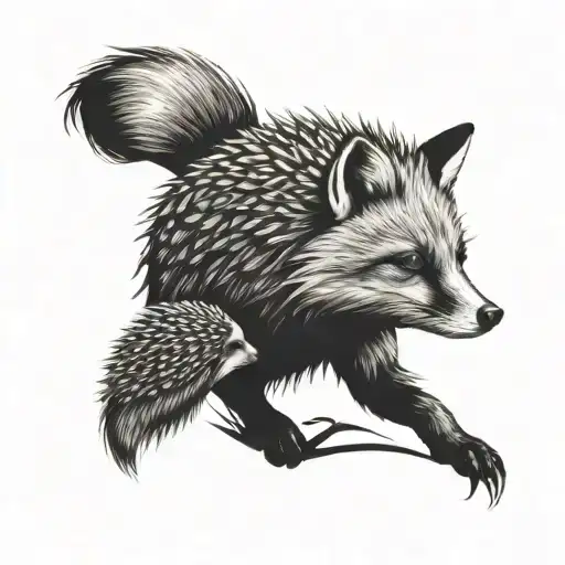 Fox And Hedgehog Nearby