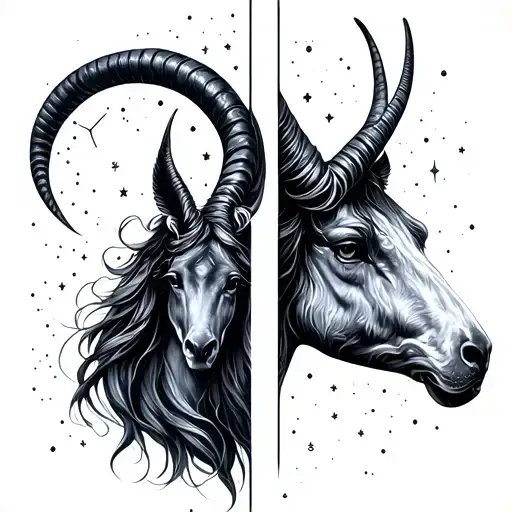 Gemini And Capricorn Constellation Merged