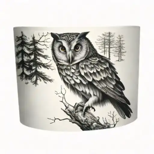 Forest And Owl Cuff