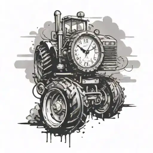 Clock With Tractor