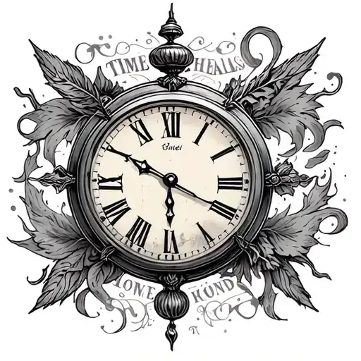 Clock That Has Time Heals All Wounds Around It He Word Sapovnela Written
