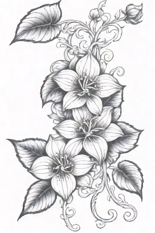 Jasemine Flowers On Vine