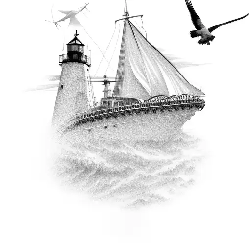 At Augustine Lighthouse With 5 Frigate Birds