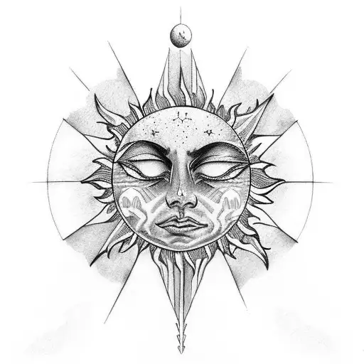 Fineline Sun & Moon Sleeve Celestial Spiritual