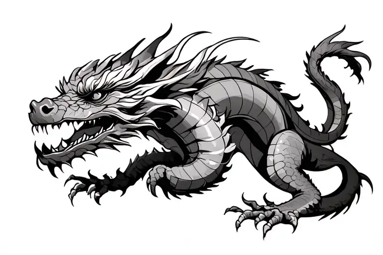 Dragon Wrapped Around Calf