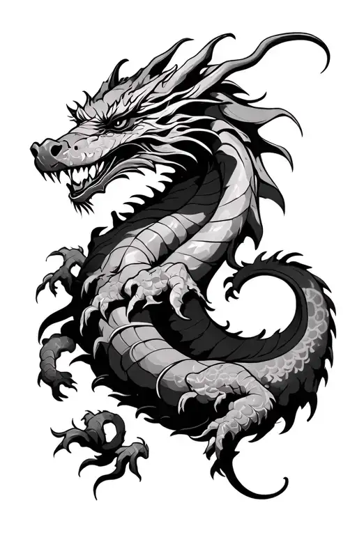 Dragon Wrapped Around Calf